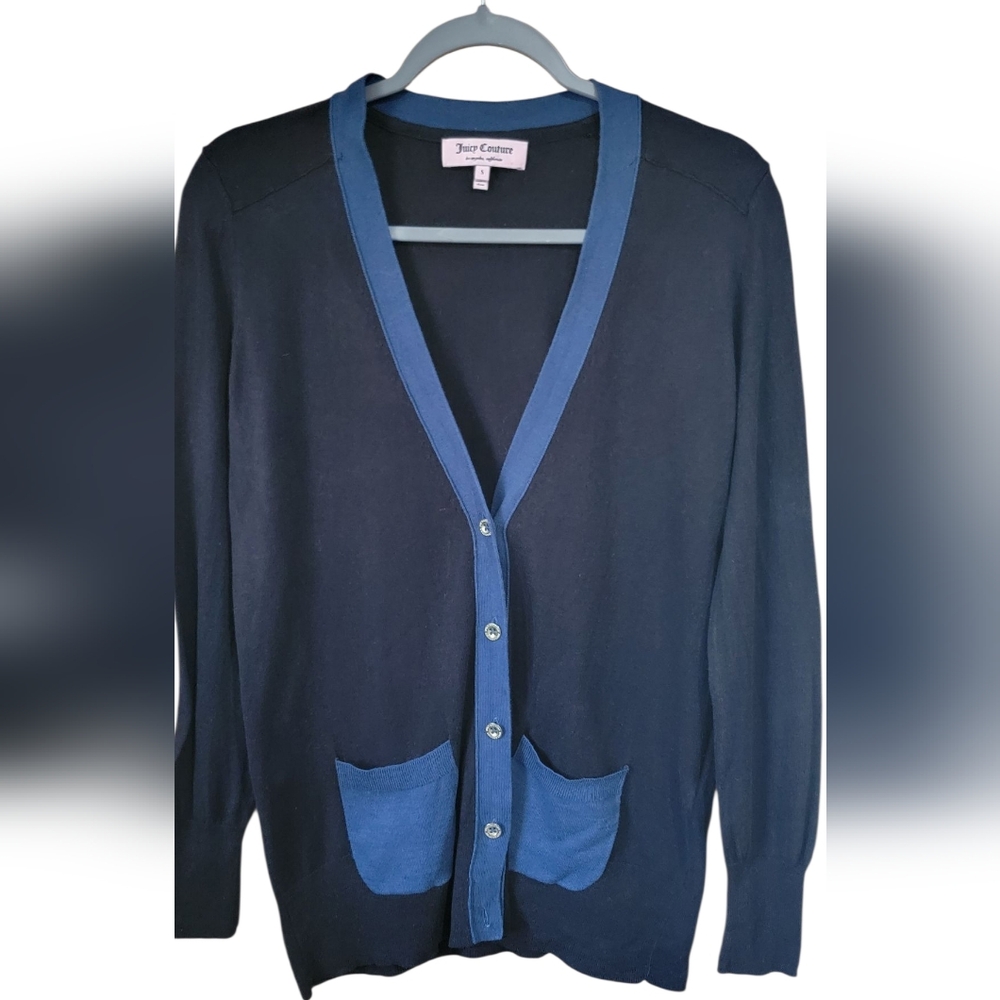 Juicy Couture Black and  Midnight Blue Cartigan